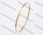 Gold Plating Stainless Steel Inlay Stones Bangle - KJB200107