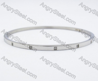 Stainless Steel Inlay Stones Bangle - KJB200108