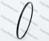 Black Plating Stainless Steel Inlay Stones Bangle - KJB200109