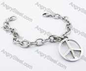 Stainless Steel Peace Sign Bracelet - KJB200119