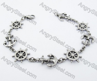 Stainless Steel Rudder & Anchor Bracelet - KJB170064