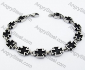 Stainless Steel Black Cross Bracelet - KJB170075