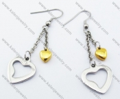 Stainless Steel Gold Plating Heart Earrings - KJE050837