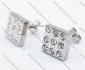 Stainless steel Overlay Stones Ear Stud / Ear Nail - KJE050844