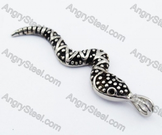 Retro Stainless Steel Rattle Snake Pendant - KJP330022