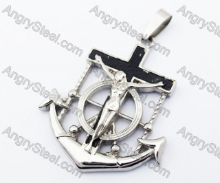 Stainless Steel Jesus Anchor Pendant - KJP330077