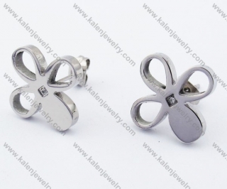 Stainless Steel Flower Ear Stud / Ear Nail - KJE050851