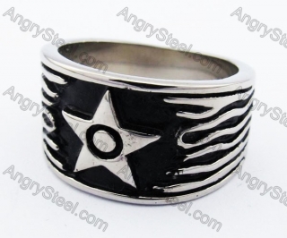 Stainless Steel Star Ring - KJR330045