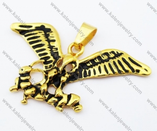 Gold Plating Stainless Steel Eagle Pendant - KJP051089