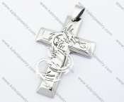 Stainless Steel Dragon Cross Pendant - KJP051090