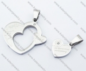 Stainless Steel Heart Couples Pendants - KJP051110