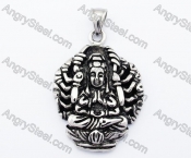 Stainless Steel Buddism Godness Guanyin Bodhisattva Pendant - KJP170144