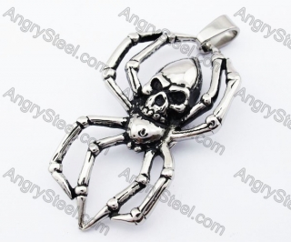 Stainless Steel Skull Spider Pendant - KJP170148