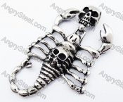 Big Stainless Steel Skull & Scorpion Pendant - KJP170165