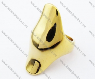 Smooth Gold Plating Stainless Steel Casting Ring - KJR080029