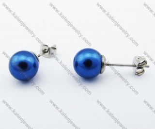 Blue Stainless Steel Ear Stud / Ear Nail - KJE050852