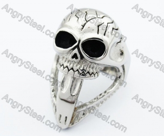 Stainless Steel Casting Long Tongue Skull Ring - KJR330058