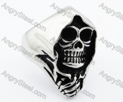 Stainless Steel Messenger of Death Skull Ring - KJR010185