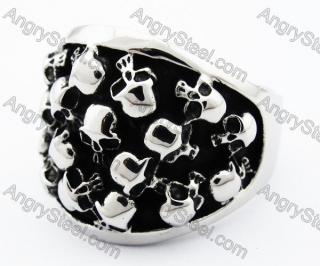 Stainless Steel Skull Ring - KJR010187