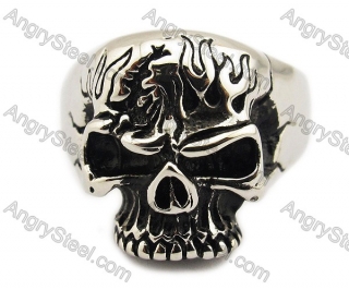 Mens Skull Biker Ring - KJR010080