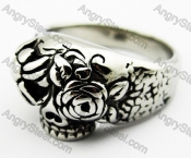 Rose Skull Biker Ring - KJR010088