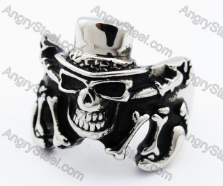 Mens Skull Biker Ring - KJR010190