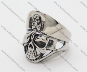 With Eye Patch Skull Biker Ring - KJR090218