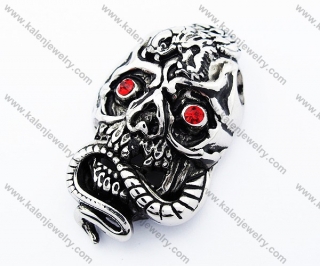 Red Eyes  Bite the serpent Skull Biker Pendant - KJP300034