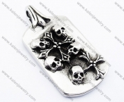 Skull Dog Tag Pendant For Biker KJP300013