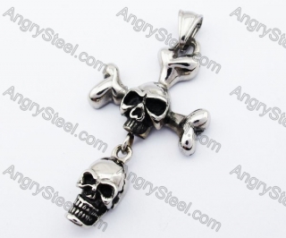 Biker Skull Cross Pendant - KJP170154