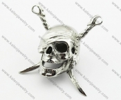 Skull With Two Sword Biker Jewelry Pendant - KJP140088