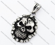 Inlay Stones Skull Biker Jewelry Pendant - KJP090424