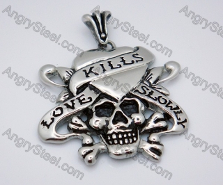 Heart & Skull Biker Pendant - KJP010026