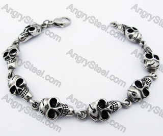 Mens Punk Skull Biker Bracelet - KJB170068