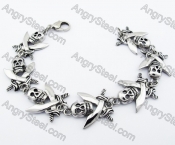 Two Sword Skull Biker Bracelet For Men - KJB170069