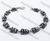 Inlay Zircon Ancient Animal Biker Bracelet - KJB170082