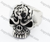 Stainless Steel Skull Ring - KJR370004