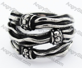 Stainless Steel Silk Scarf Ring - KJR370015