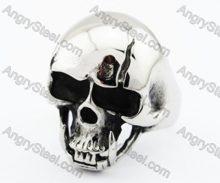 Stainless Steel Vampire Skull Ring - KJR370027