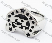 Mens Stainless Steel Stars Horseshoe Ring For Men - KJR370039