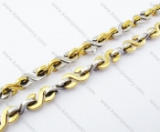 550×10.5mm Stainless Steel Gold S Necklace - KJN100041