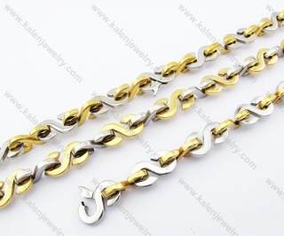 Gold Plating S Necklace & Bracelet Jewelry Set - KJS100036