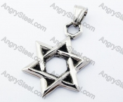 Stainless Steel Magen David Pendant - KJP170180