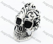 Big & Heavy Stainless Steel Skull Ring - KJR370044