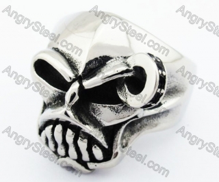 Stainless Steel Body Jewelry Skull Ring - KJR370054