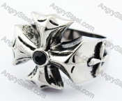 Stainless Steel German WWII Iron Cross Ring - KJR370058