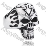 Stainless Steel Skull Ring - KJR350038