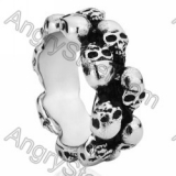 Stainless Steel Skull Ring - KJR350044