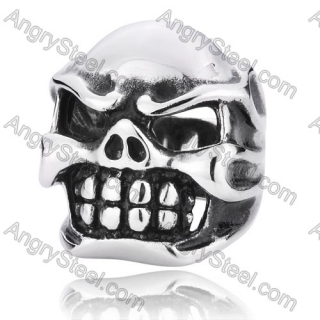 Punk Stainless Steel Skull Ring - KJR350067