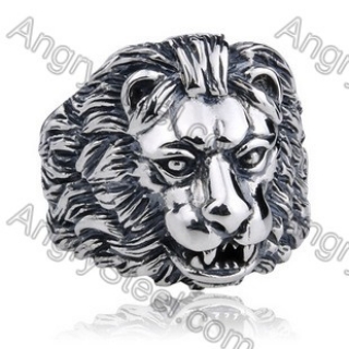 Stainless Steel Lion Ring - KJR350103